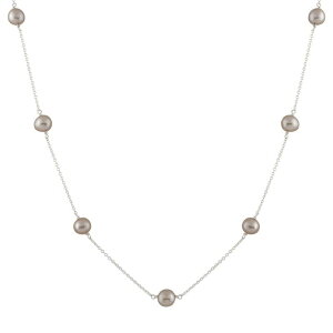 �A���u�����f�b�h ���f�B�[�X �A�N�Z�T���[ �l�b�N���X�E�`���[�J�[�E�y���_���g�g�b�v ���[�X Unbranded Sterling Silver Freshwater Cultured Pearl Stationecklace Gray �O���[