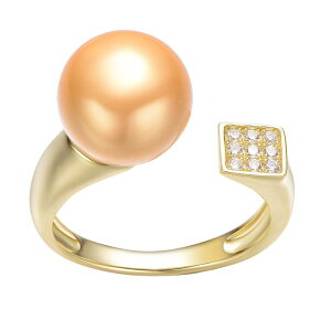 �A���u�����f�b�h ���f�B�[�X �A�N�Z�T���[ �����O Unbranded 14k Gold Over Silver Gold Simulated Pearl & Cubic Zirconia Open Ringold Tone �S�[���h