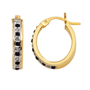 yz _Ch t@VlCV fB[X sAXECO ANZT[ 18k Gold-Over-Silver Sapphire Hoop Earrings Yellow