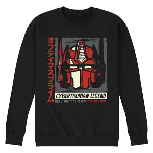 �A�j���L�����N�^�[ �����Y �g�b�v�X T�V���c �X�E�F�b�g �t���[�X Licensed Character Men's Transformers Optimus Fleece Sweatshirt Black �u���b�N