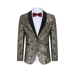 �~�X�L�[ ���f�B�[�X �A�E�^�[ �W���P�b�g�E�u���]�� �u���U�[ MISSKY Men's Fashion Suit Jacket Blazer One Button Luxury Weddings Party Dinner Prom Gold �S�[���h