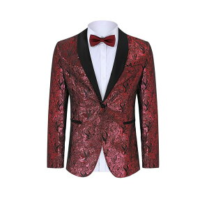 �~�X�L�[ ���f�B�[�X �A�E�^�[ �W���P�b�g�E�u���]�� �u���U�[ MISSKY Men's Fashion Suit Jacket Blazer One Button Luxury Weddings Party Dinner Prom Red ���b�h