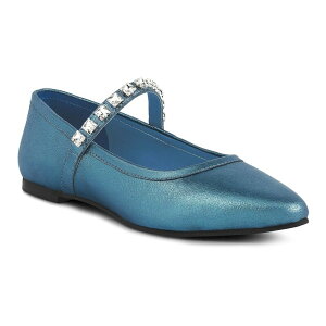 ���O�A���h�R�[ ���f�B�[�X �V���[�Y �T���_�� ���U�[ Rag & Co Alverno Women's Leather Mary Jane Flats Blue �u���[