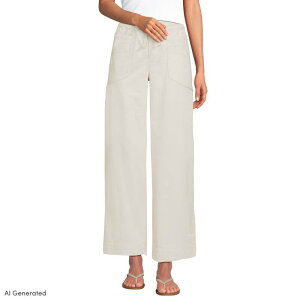 �����Y�G���h ���f�B�[�X �{�g���X �J�W���A���p���c �v�` �A���N�� Petite Lands' End Herringbone Chino High-Rise Straight Drawstring Ankle Pants Light Stone �X�g�[��