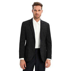 �R�W���C�� ���f�B�[�X �A�E�^�[ �W���P�b�g�E�u���]�� �R�[�g �u���U�[ ���l�� Kojooin Men's Lightweight Sport Coats and Blazers Linen Suit Jacket Casual Blazer One Button Summer Daily Black �u���b�N