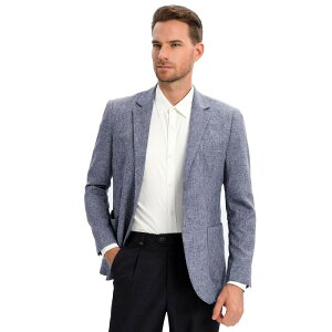 �R�W���C�� ���f�B�[�X �A�E�^�[ �W���P�b�g�E�u���]�� �R�[�g �u���U�[ ���l�� Kojooin Men's Lightweight Sport Coats and Blazers Linen Suit Jacket Casual Blazer One Button Summer Daily Blue �u���[