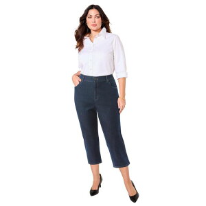 �L���T�����Y ���f�B�[�X �{�g���X �J�W���A���p���c �v���X�T�C�Y �v�` �L���b�v Catherines Women's Plusize Petite Right Fit Curvy Jean Capri Bourbon Wash