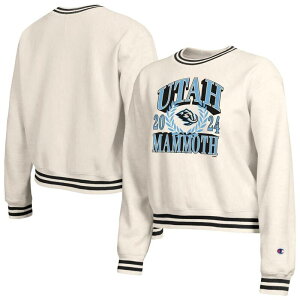 �`�����s�I�� ���f�B�[�X �g�b�v�X T�V���c �N���[�l�b�N �X�E�F�b�g Women's Champion Cream Utah Mammoth Bold Laurels Reverse Weave Yarn Crewneck Sweatshirt Utm Beige �x�[�W��