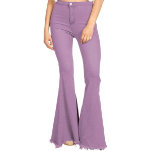 �A���i�J�V ���f�B�[�X �{�g���X �f�j���p���c �n�C�E�G�X�g �W�[���Y Anna-Kaci Women's Bell Bottom High Waist Denim Jeans Purple �p�[�v��
