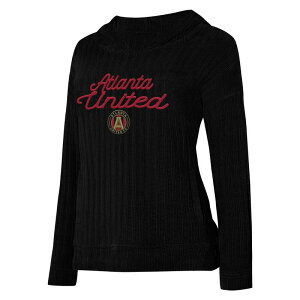 �A���u�����f�b�h ���f�B�[�X �g�b�v�X T�V���c Unbranded Women's Conceptsport Black Atlanta United FC Linger Long Sleeve Hooded Top Atu Black �u���b�N