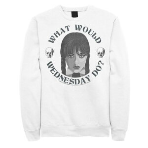 yz CZX LN^[ Y TVc gbvX Men's Wednesday What Would Wednesday Do Graphic Sweatshirt White