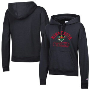 �`�����s�I�� ���f�B�[�X �g�b�v�X T�V���c �p�[�J�[ Women's Champion Black Minnesota Wild Arched Pill Box Hoodie Wld Black �u���b�N