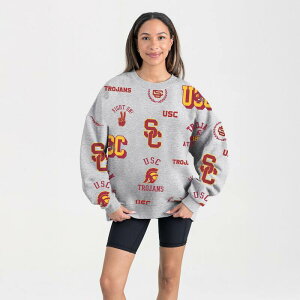 �Q�[���f�C�E�N�`���[�� ���f�B�[�X �g�b�v�X T�V���c �X�E�F�b�g �t���[�X Women's Gameday Couture Gray USC Trojans Always on Repeat Fleece Sweatshirt Usc Grey �O���[