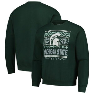 �C���[�W���� ���f�B�[�X �g�b�v�X T�V���c �X�E�F�b�g �t���[�X Image One Men's Green Michigan State Spartans Holiday Fleece Sweatshirt Msu Green �O���[��