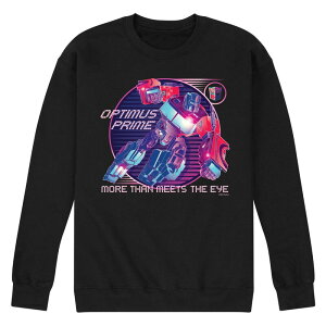 �A�j���L�����N�^�[ �����Y �g�b�v�X T�V���c �X�E�F�b�g �t���[�X Licensed Character Men's Transformers Optimus Prime Verse Badge Fleece Sweatshirt Black �u���b�N