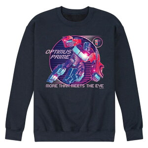 �A�j���L�����N�^�[ �����Y �g�b�v�X T�V���c �X�E�F�b�g �t���[�X Licensed Character Men's Transformers Optimus Prime Verse Badge Fleece Sweatshirt Navy �l�C�r�[