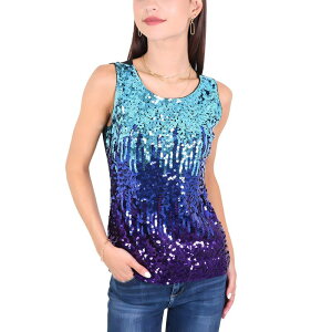 �A���i�J�V ���f�B�[�X �g�b�v�X T�V���c �m�[�X���[�u Anna-Kaci Women'sparkle And Shine Sleeveless Fashion Toparty Wear Blue And Purple �u���[