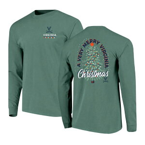 �C���[�W���� ���f�B�[�X �g�b�v�X T�V���c Image One Men's Green Virginia Cavaliers Comfort Colors Merry Christmas Tree Long Sleeve T-Shirt Uva Green �O���[��