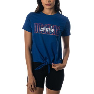 �U���C���h�R���N�e�B�u ���f�B�[�X �g�b�v�X T�V���c Women's The Wild Collective Royalos Angeles Dodgers Twist Front-Shirt Lad Blue �u���[