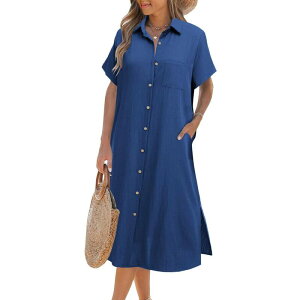 �W�[�O�[ ���f�B�[�X �g�b�v�X �����s�[�X Zeagoo Womensummer Dresshort Sleeve Casual Summer Sunress Tunic Dress Cover up with Pockets Royal Blue �u���[