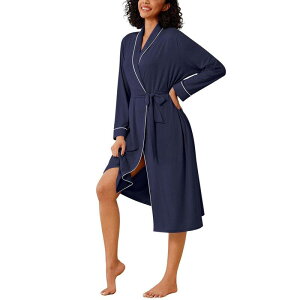�G�R�A�[ ���f�B�[�X �A���_�[�E�F�A �i�C�g�E�F�A �j�b�g Ekouaer Kimono Robes for Women Long Lightweight Knit Bathrobe Shawl Soft Sleepwear Casualadies Navy Blue �l�C�r�[