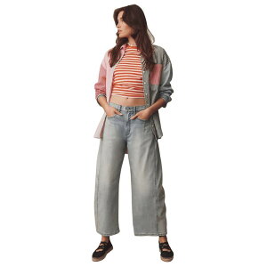 �R�W���C�� ���f�B�[�X �{�g���X �f�j���p���c ���C�h���b�O �W�[���Y Kojooin Women Casual Wide Leg Jeanstretch Button Loose Denim Pants Light Blue �u���[