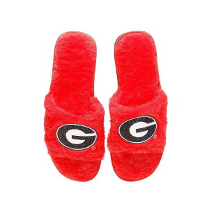 tHR fB[X V[Y T_ Women's FOCO Red Georgia Bulldogs Rhinestone Fuzzy Slippers Uga Red bh