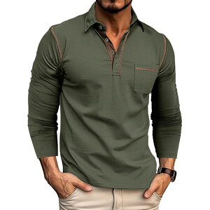 �R�W���C�� ���f�B�[�X �g�b�v�X T�V���c Kojooin Men Henley T Shirts Long Sleeve Shirts Tee Top with Pocket Black �u���b�N