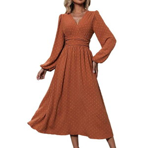 �R�W���C�� ���f�B�[�X �g�b�v�X �����s�[�X �}�L�V Kojooin Women Latern Sleeve Flowy Wrap Maxi Dress Red ���b�h