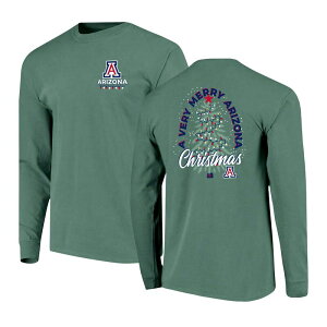 �C���[�W���� ���f�B�[�X �g�b�v�X T�V���c Image One Men's Green Arizona Wildcats Comfort Colors Merry Christmas Tree Long Sleeve T-Shirt Arz Green �O���[��