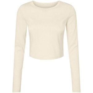 �x���L�����o�X ���f�B�[�X �g�b�v�X T�V���c ���� Bella+Canvas Bella + Canvas Womens/Ladies Micro-Rib Long-Sleeved Crop Top Solid Natural