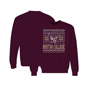 �C���[�W���� ���f�B�[�X �g�b�v�X T�V���c �N���[�l�b�N �X�E�F�b�g �t���[�X Image One Men's Maroon Boston Collegeagles Holiday Fleece Crewneck Sweatshirt Bos Red ���b�h