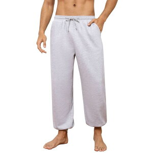 �R�W���C�� ���f�B�[�X �{�g���X �J�W���A���p���c �X�E�F�b�g�p���c Kojooin Men's Casualounge Pajama Yoga Jogger Pants Open Bottom Sweatpants With Pockets Gray �O���[