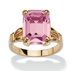 �p�[���r�[�`�W���G���[ ���f�B�[�X �A�N�Z�T���[ �����O PalmBeach Jewelryellow Gold-plated Emerald Cut Simulated Birthstone Ring Sizes 5-10 June Alexandrite �C�G���[