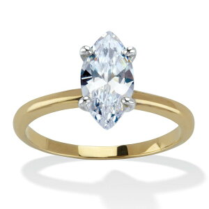 �p�[���r�[�`�W���G���[ ���f�B�[�X �A�N�Z�T���[ �����O PalmBeach Jewelry 2 TCW Marquise Cubic Zirconia 18k Gold-Plated Solitairengagement Ring White �z���C�g