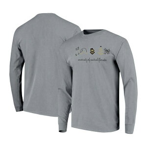 �C���[�W���� ���f�B�[�X �g�b�v�X T�V���c Image One Women's Gray UCF Knights Christmas Elements Comfort Colors Long Sleeve T-Shirt Ucf Grey �O���[