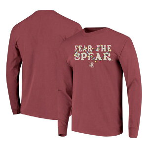 �C���[�W���� ���f�B�[�X �g�b�v�X T�V���c Unisex Image One Garnet Florida State Seminolestring Lights Comfort Color Long Sleeve T-Shirt Fsu Red ���b�h