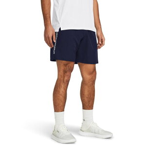 yz A_[A[}[ Y n[tpcEV[c {gX Men's Under Armour 8.25-in. Woven Wordmark Shorts Midnight Navy