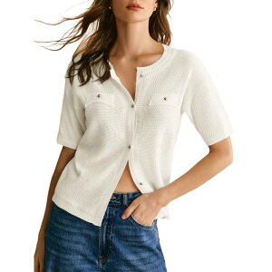 �y���������z �C�G�X�t�@�b�V���� ���f�B�[�X �j�b�g�E�Z�[�^�[ �A�E�^�[ Women's Summer Button Down Shirts Casual Short Sleeve Crew Neck Ribbed Knit Blouse Top Cardigans Beige