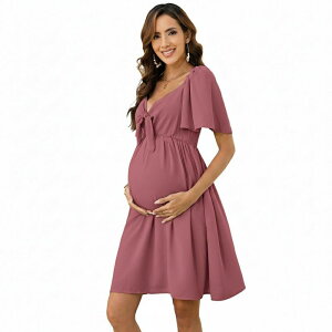 �Z�I���A ���f�B�[�X �g�b�v�X �����s�[�X �~�j �}�^�j�e�B Seoria Women Casual Sweetheart Neck Maternity Flowy Mini Dresses Dark Pink �s���N
