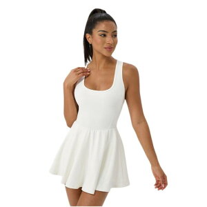 �C�G�X�t�@�b�V���� ���f�B�[�X �g�b�v�X �����s�[�X�J�[�g Yesfashion Active Tennis Dresses for Women Easy Peezy Athletic Dress U Neck Flared Skirt Golf Dress White �z���C�g