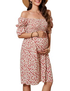 �G���[�g�`���C�X ���f�B�[�X �g�b�v�X �����s�[�X �t���� �~�j Elitechoice Women'summer Casual Square Neck Ruffle Short Sleeve Swiss Dot Flowy Mini Vacation Dress Red ���b�h