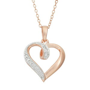 Aufbh fB[X ANZT[ lbNXE`[J[Ey_ggbv [X Unbranded 18k Rose Gold Over Silver Heart Pendant Necklace White zCg
