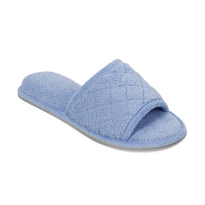 �f�B�A�t�H�[���Y ���f�B�[�X �V���[�Y �T���_�� �L���e�B���O �p�C�� Dearfoams Microfiber Terry Quilted Women'slide Slippers Iceberg