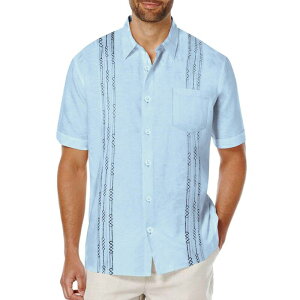 �N�[�t�@���f�B ���f�B�[�X �g�b�v�X T�V���c ���l�� COOFANDY Men'short Sleeve Linen Shirt Cuban Guayabera Shirtsummer Beach Tops Baby Blue �u���[