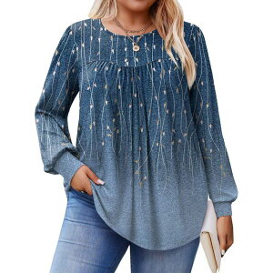 �W�[�O�[ ���f�B�[�X �g�b�v�X T�V���c �N���[�l�b�N �u���E�X Zeagoo Women's Fallong Sleeve Crew Neck Babydoll Tunic Tops Business Work Blouses Turquoise Leaf �^�[�R�C�Y