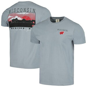 �C���[�W���� ���f�B�[�X �g�b�v�X T�V���c Image One Men's Gray Wisconsin Badgers Campuscene Comfort Colors T-Shirt Wis Grey �O���[