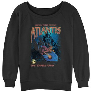 �f�B�Y�j�[ ���f�B�[�X �g�b�v�X T�V���c �p�C�� Juniors' Disney Atlantis Journey To The Unknown Slouchy Terry Black �u���b�N