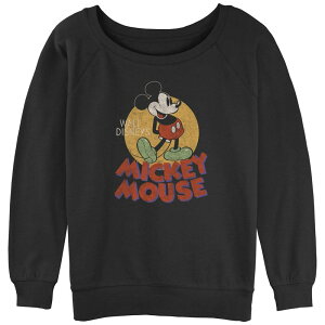 �f�B�Y�j�[ ���f�B�[�X �g�b�v�X T�V���c �p�C�� Disney's Juniors' Mickey Mouse Classic Slouchy Terry Black �u���b�N