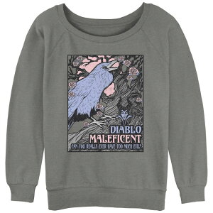 �f�B�Y�j�[ ���f�B�[�X �g�b�v�X T�V���c �p�C�� Disney's Villains Juniors' Maleficentoo Much Evil Slouchy Terry Gray Heather �O���[